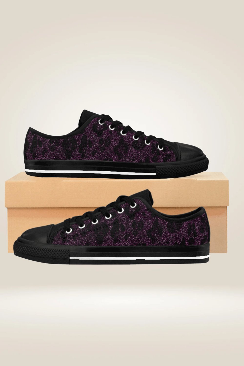 Glitter Print Black And Purple Sneakers - TGC Boutique - Sneakers