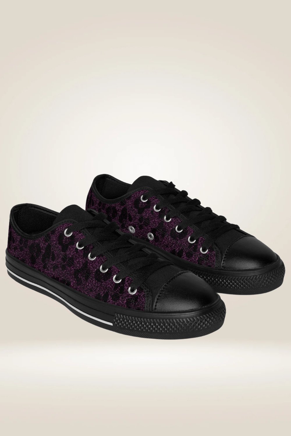 Glitter Print Black And Purple Sneakers - TGC Boutique - Sneakers