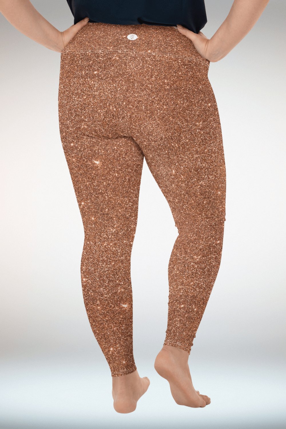 Glitter Print Brown Plus Size Leggings - TGC Boutique - Leggings