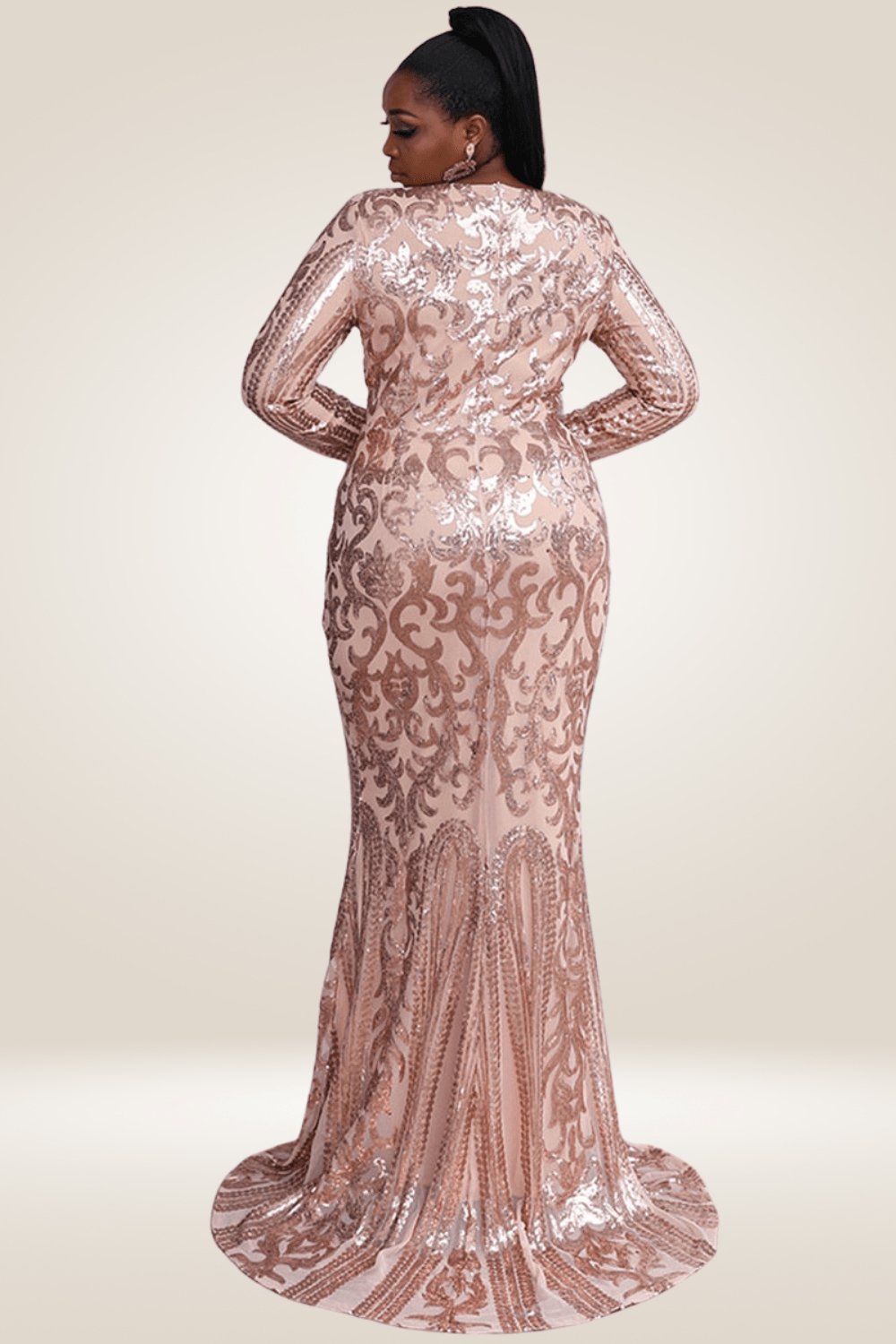 Gold Plus Size Maxi Sequin Dress - TGC Boutique - Plus Size Dress
