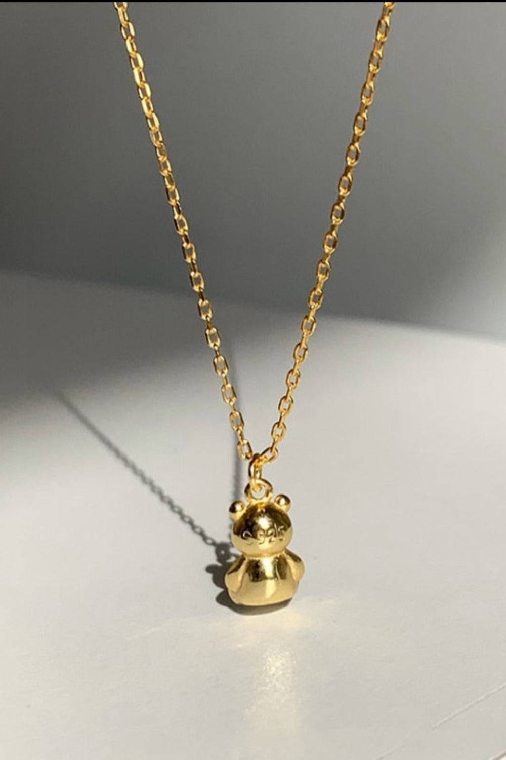 Gold Teddy Bear Charm Necklace - TGC Boutique - Gold Necklace