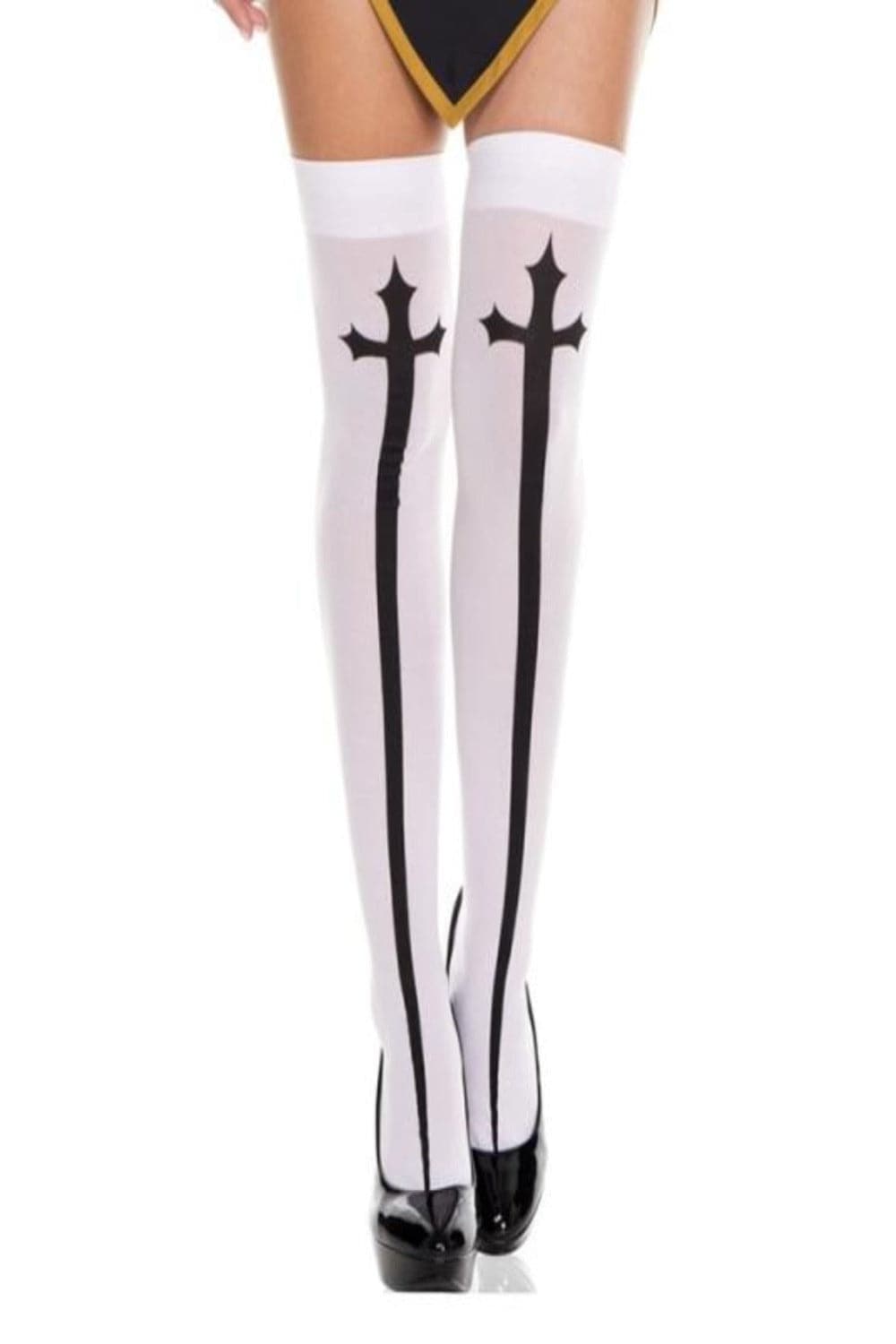 Gothic Cross Cosplay Costume Stocking Thigh High Socks - TGC Boutique - Stockings