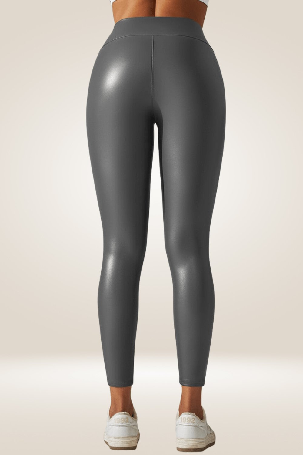 Gray High Waisted Faux Leather Leggings - TGC Boutique - Leggings