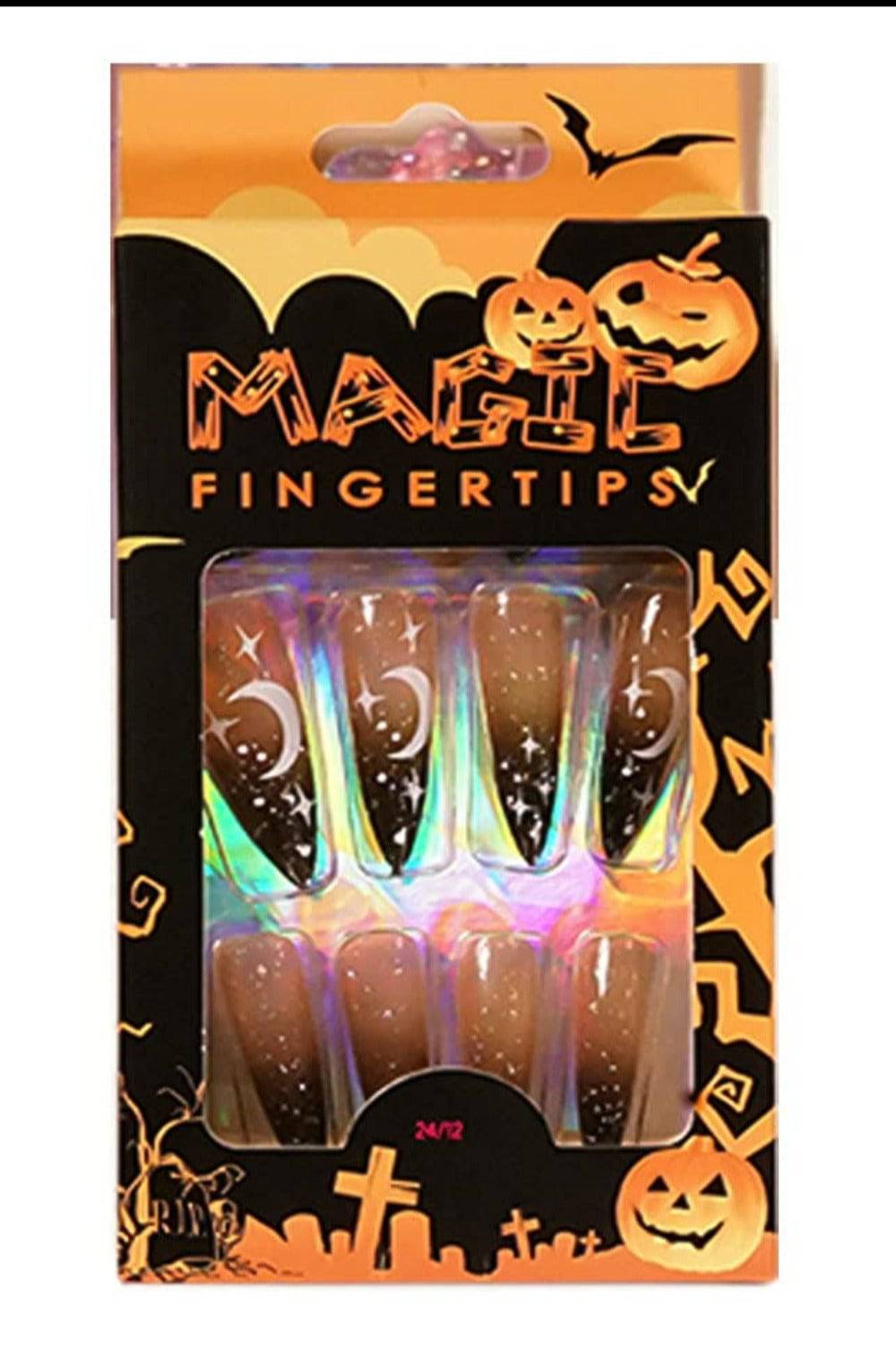 Halloween Press On Nails Stary Moonlight Almond Tip Nail Kit - TGC Boutique - Halloween Press On Nails