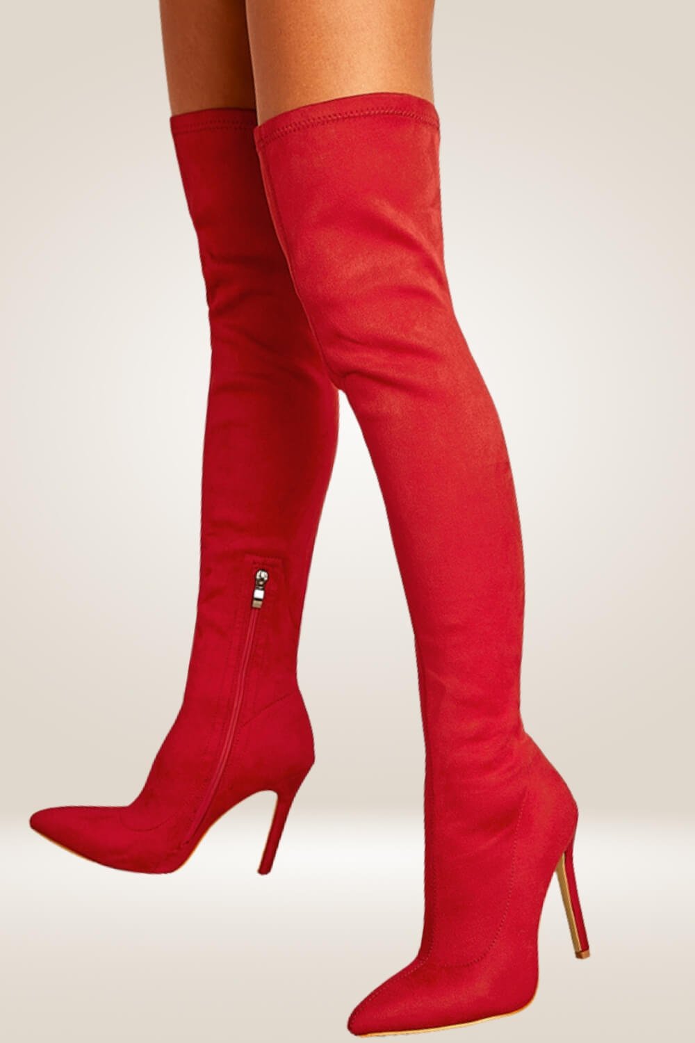 High Heel Red Over The Knee Boots - TGC Boutique - Boots