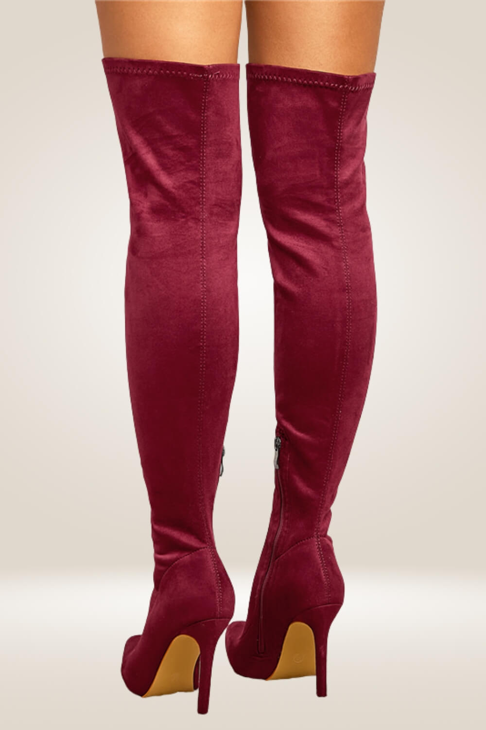 High Heel Wine Red Over The Knee Boots - TGC Boutique - Boots