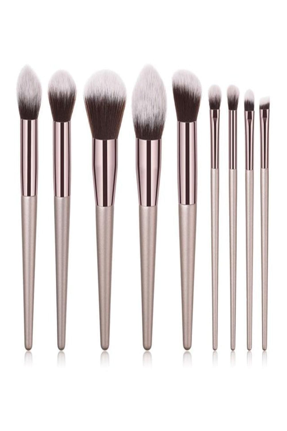 Kabuki Blending Champagne Makeup Brush Set - 10 Pcs - TGC Boutique - Makeup Brush Set