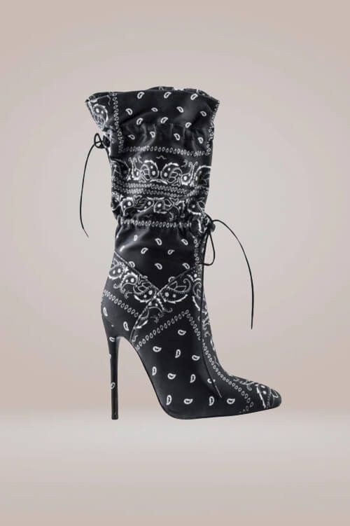 Lace Up High Heel Ankle Boots - TGC Boutique - High Heel Boots