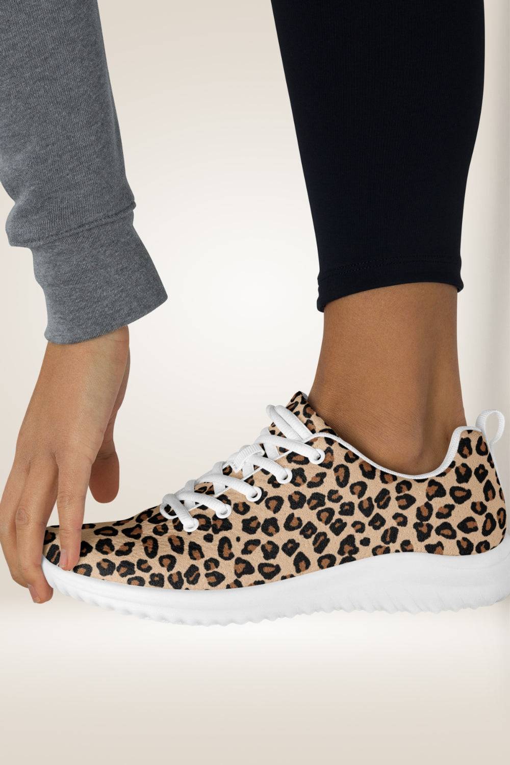 Lace up clearance leopard sneakers