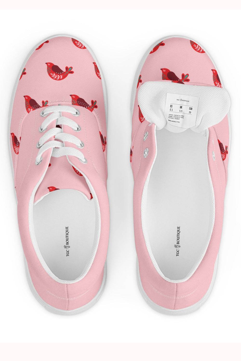 Lace Up Pink Canvas Shoes - TGC Boutique - Canvas Shoes