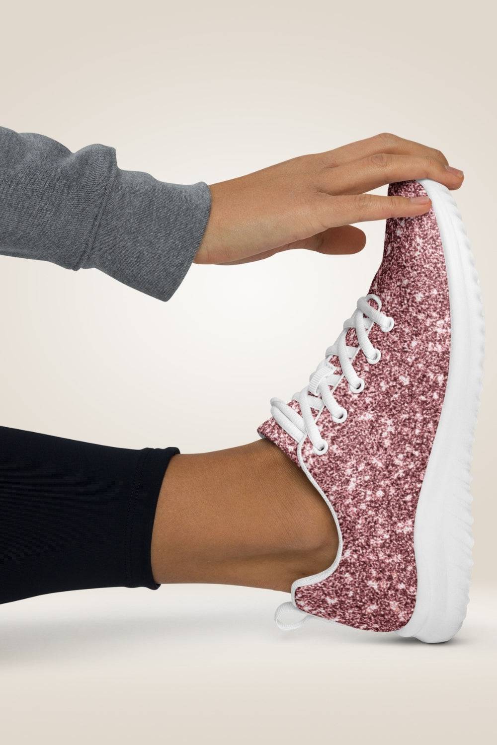 Lace Up Pink Glitter Sneakers - TGC Boutique - Sneakers
