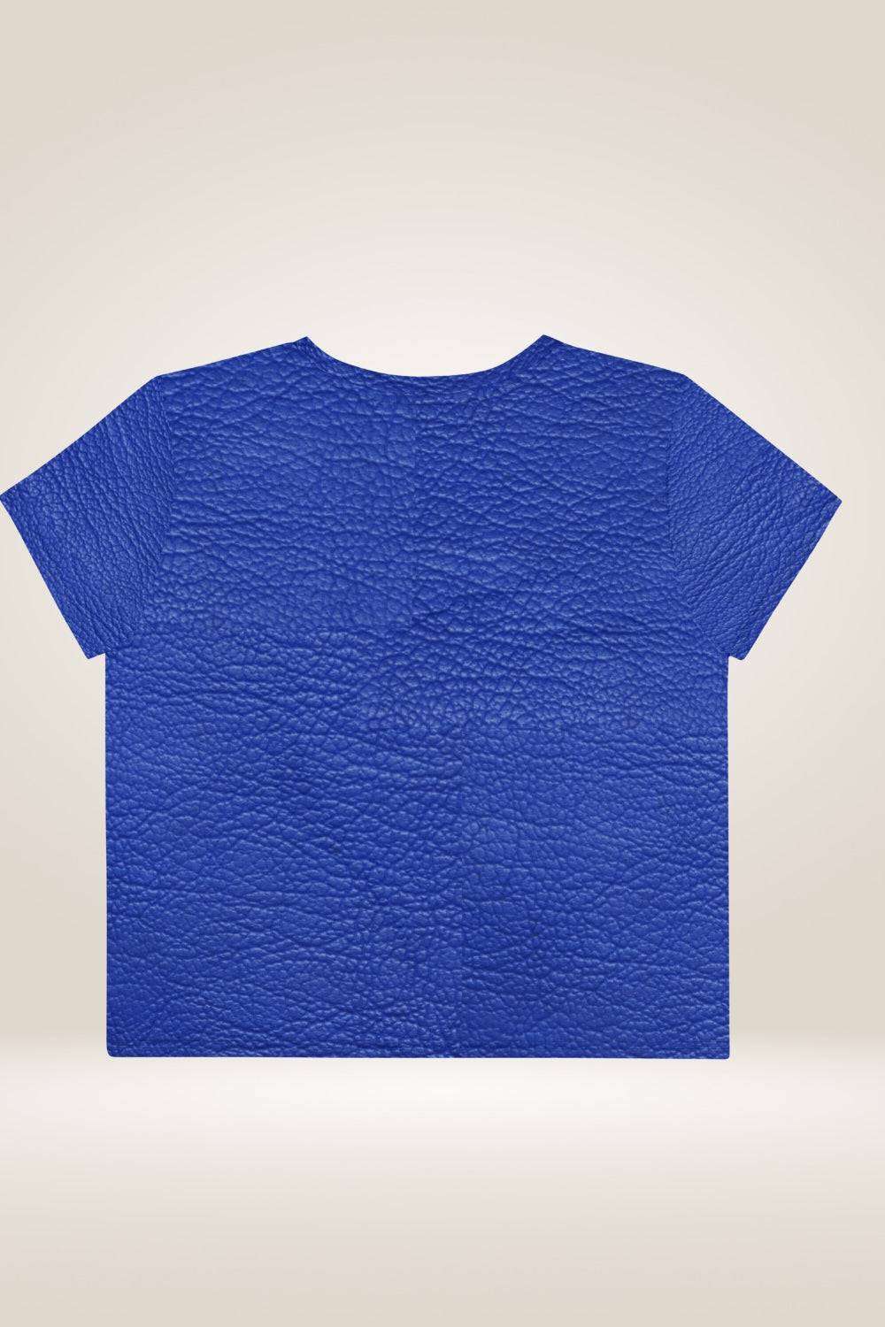 Leather Print Blue Crop Top - TGC Boutique - Crop Top