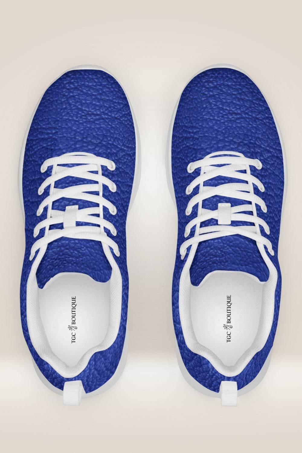 Leather Print Lace Up Blue Sneakers - TGC Boutique - Sneakers