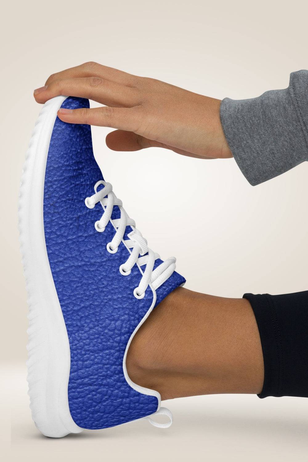 Leather Print Lace Up Blue Sneakers - TGC Boutique - Sneakers
