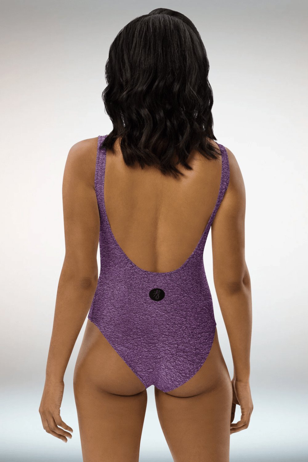 Leather Print Purple One Piece Swimsuit - TGC Boutique