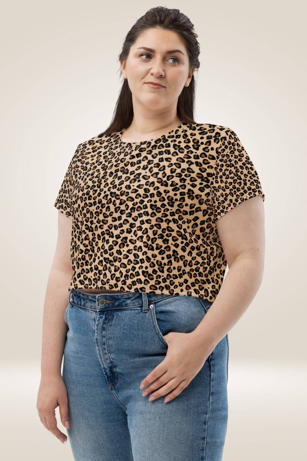 Leopard Print Crop Top T Shirt - TGC Boutique - Crop Top
