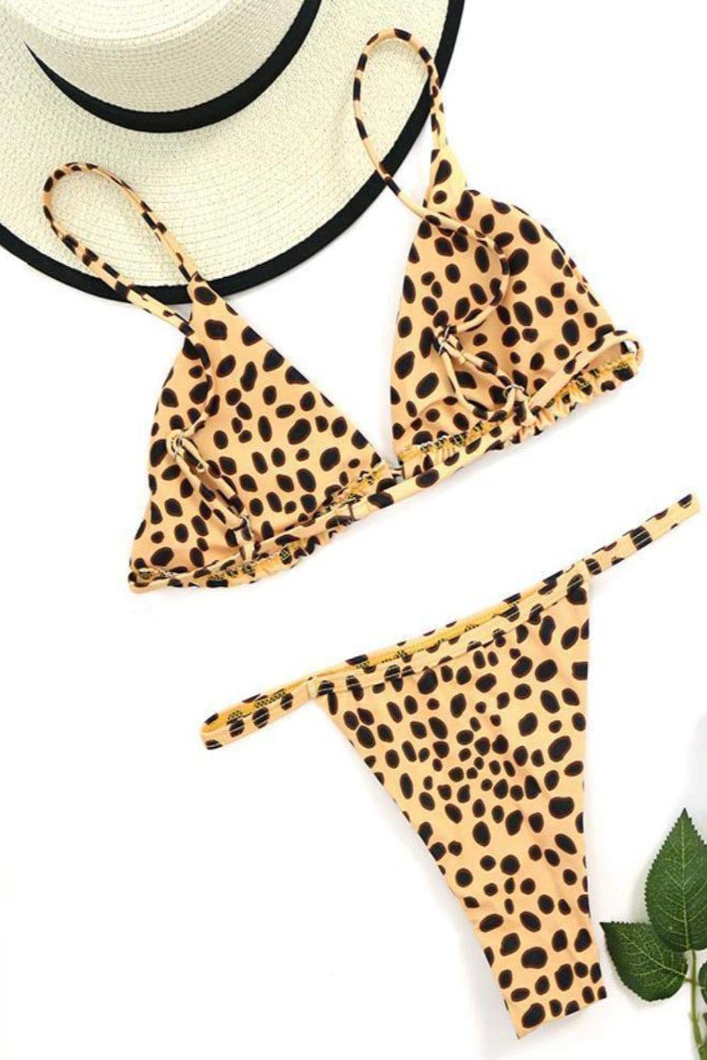 Leopard Print Micro Thong Bikini Swimsuit - TGC Boutique - Leopard Print Swimsuit