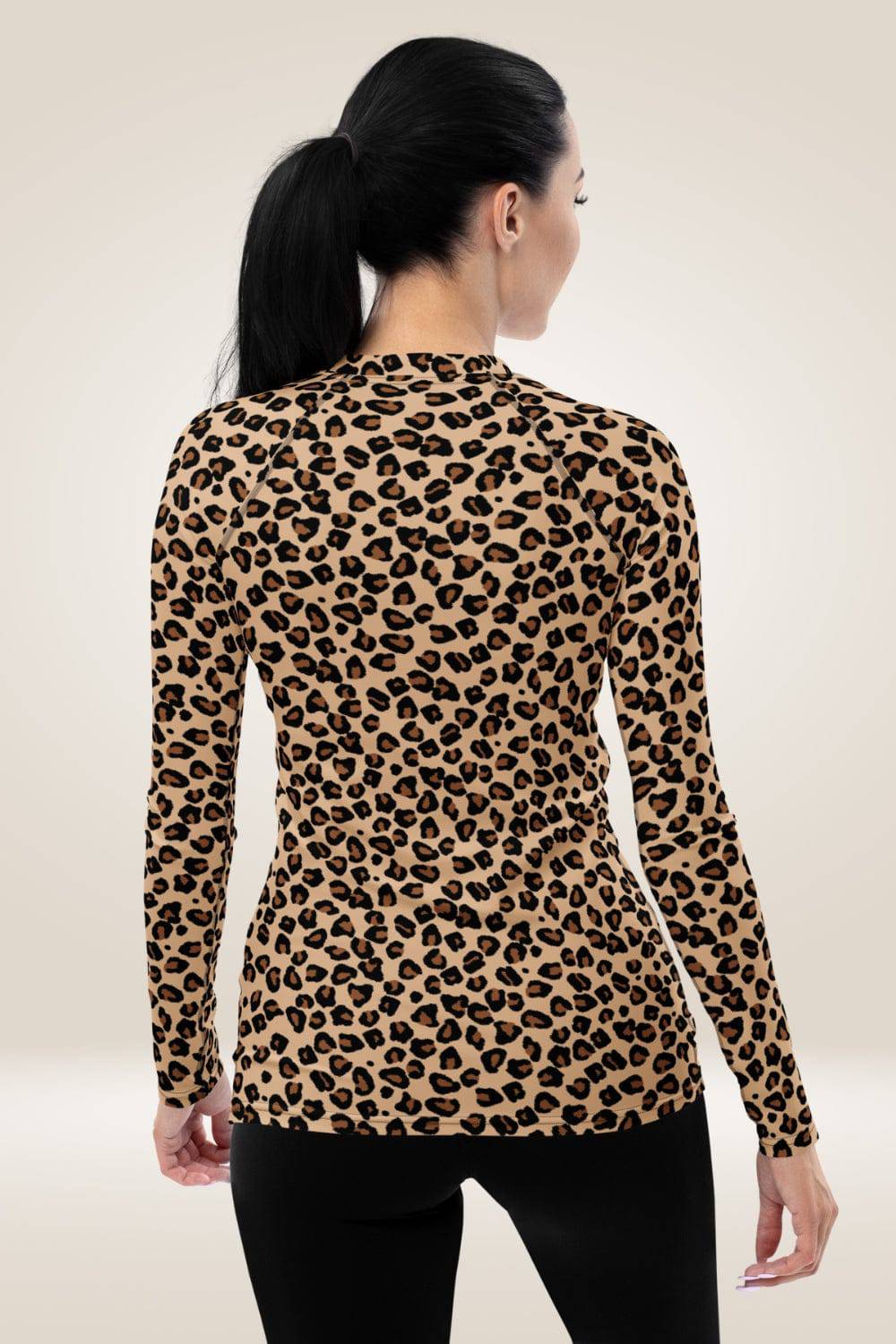 Leopard Print Rash Guard Long Sleeve Top - TGC Boutique - Top