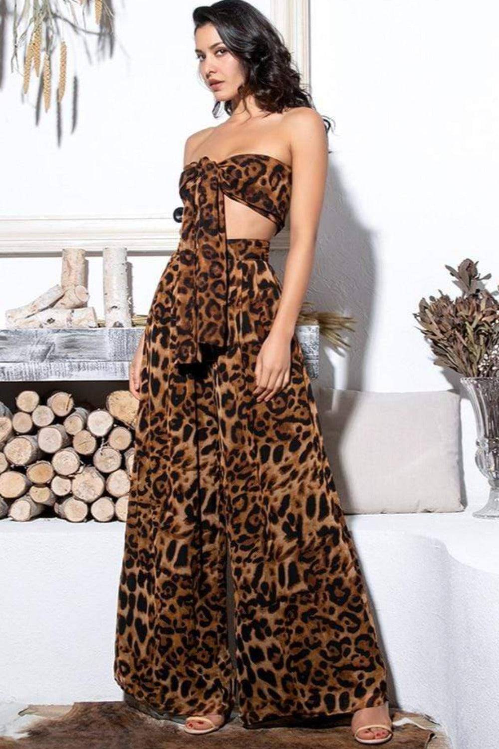 Leopard 2 piece outfit retailer