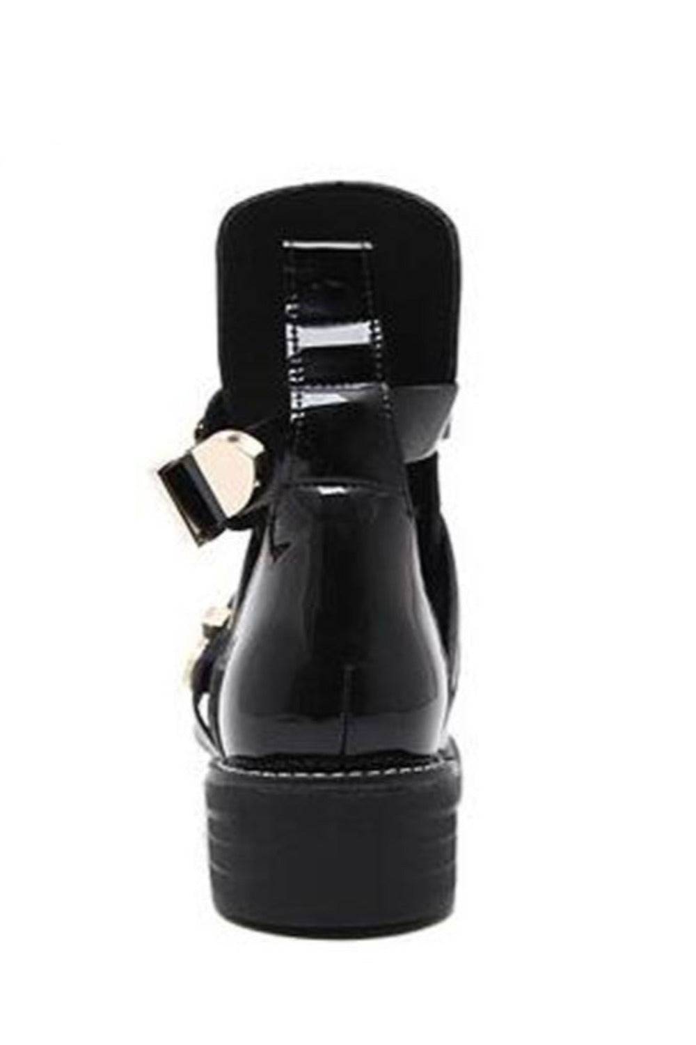 Let It Be Gold Buckle Black Ankle Boots - TGC Boutique - Ankle Booties