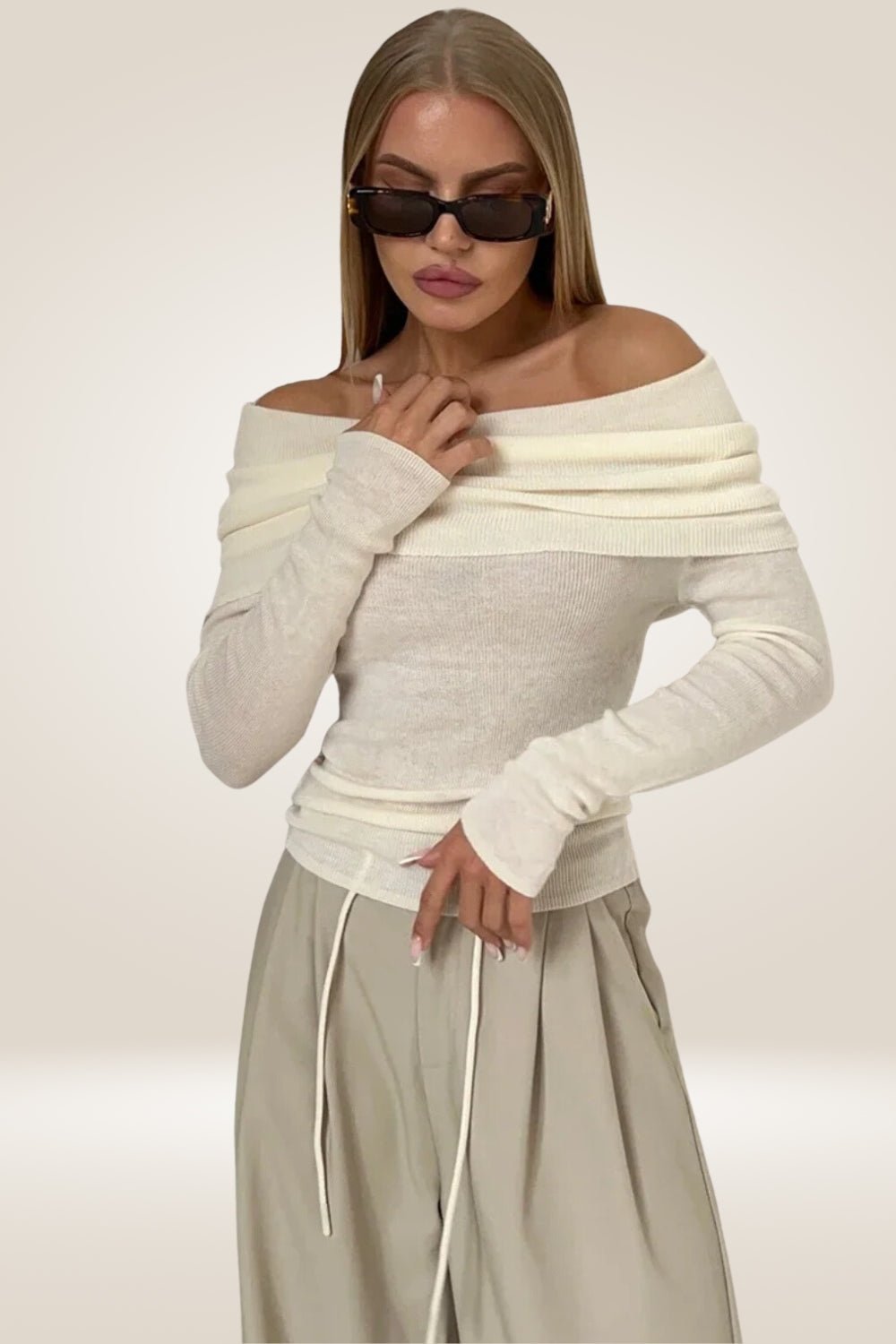 Leyla Off The Shoulder Sweater - TGC Boutique - Pink Sweater