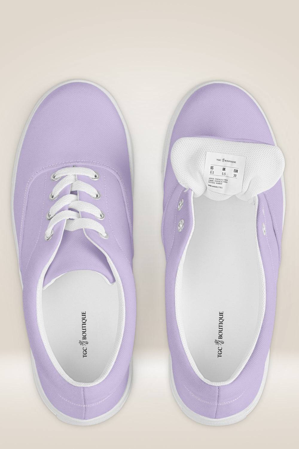 Light Purple Lace Up Canvas Shoes - TGC Boutique - Sneakers