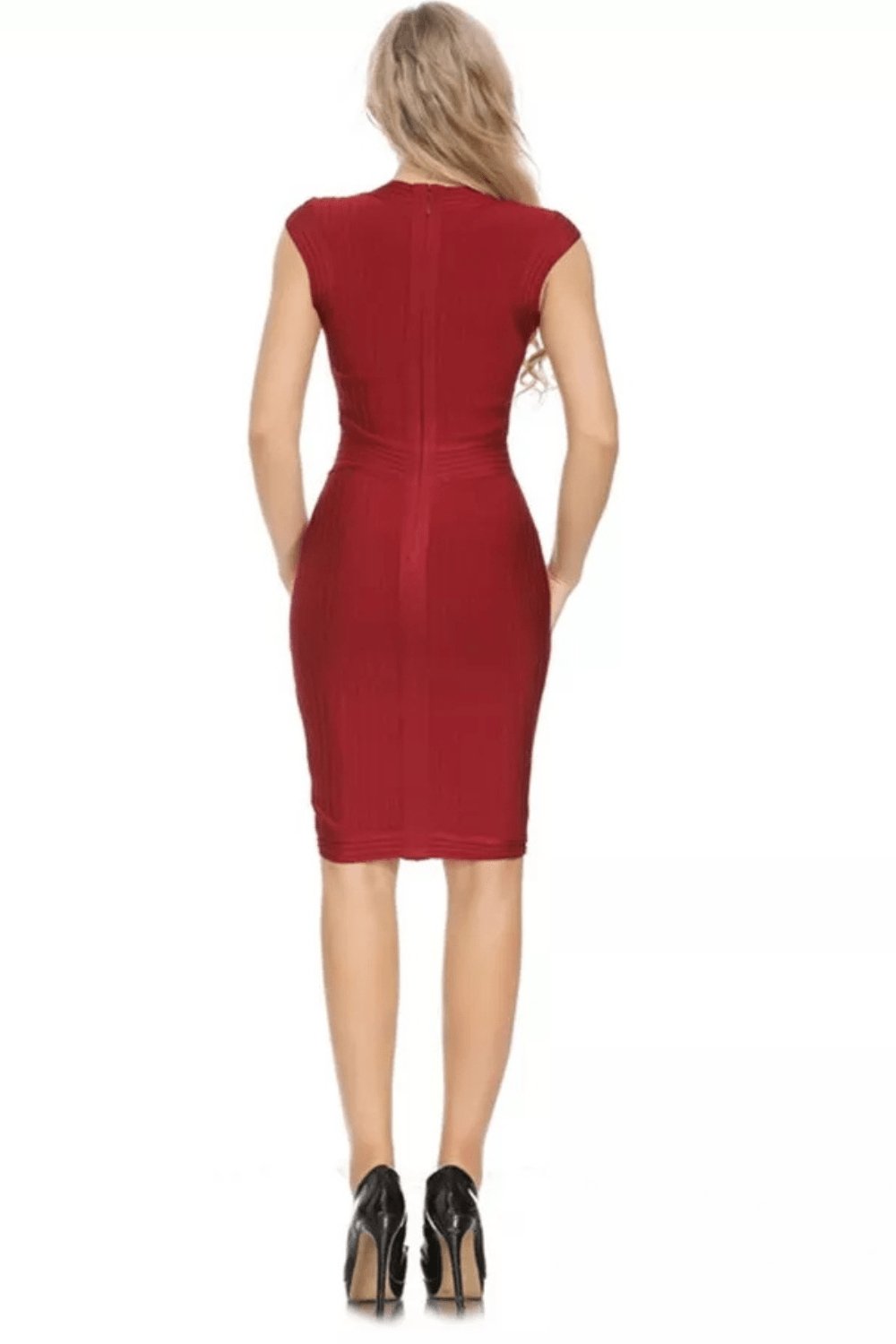 Lily Patchwork Red Bodycon Mini Dress - TGC Boutique - Bodycon Dress