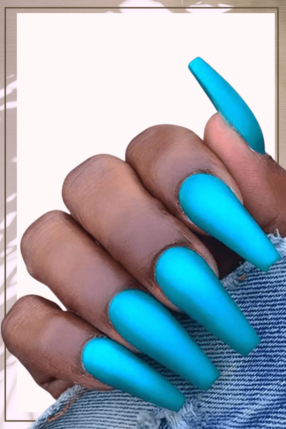 Long Matte Neon Blue Coffin Tip Press On Nails Kit - TGC Boutique - Press On Nails