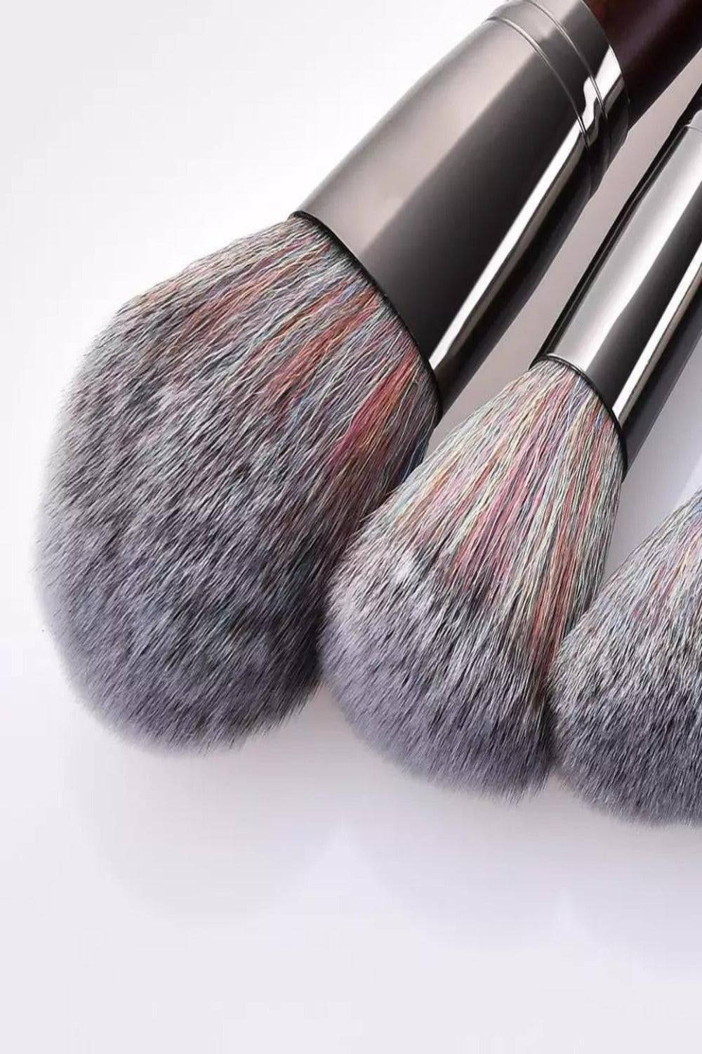 Luxe Brown Wooden Professional Makeup Brush Set - 11 Pcs - TGC Boutique - Makeup Brushes