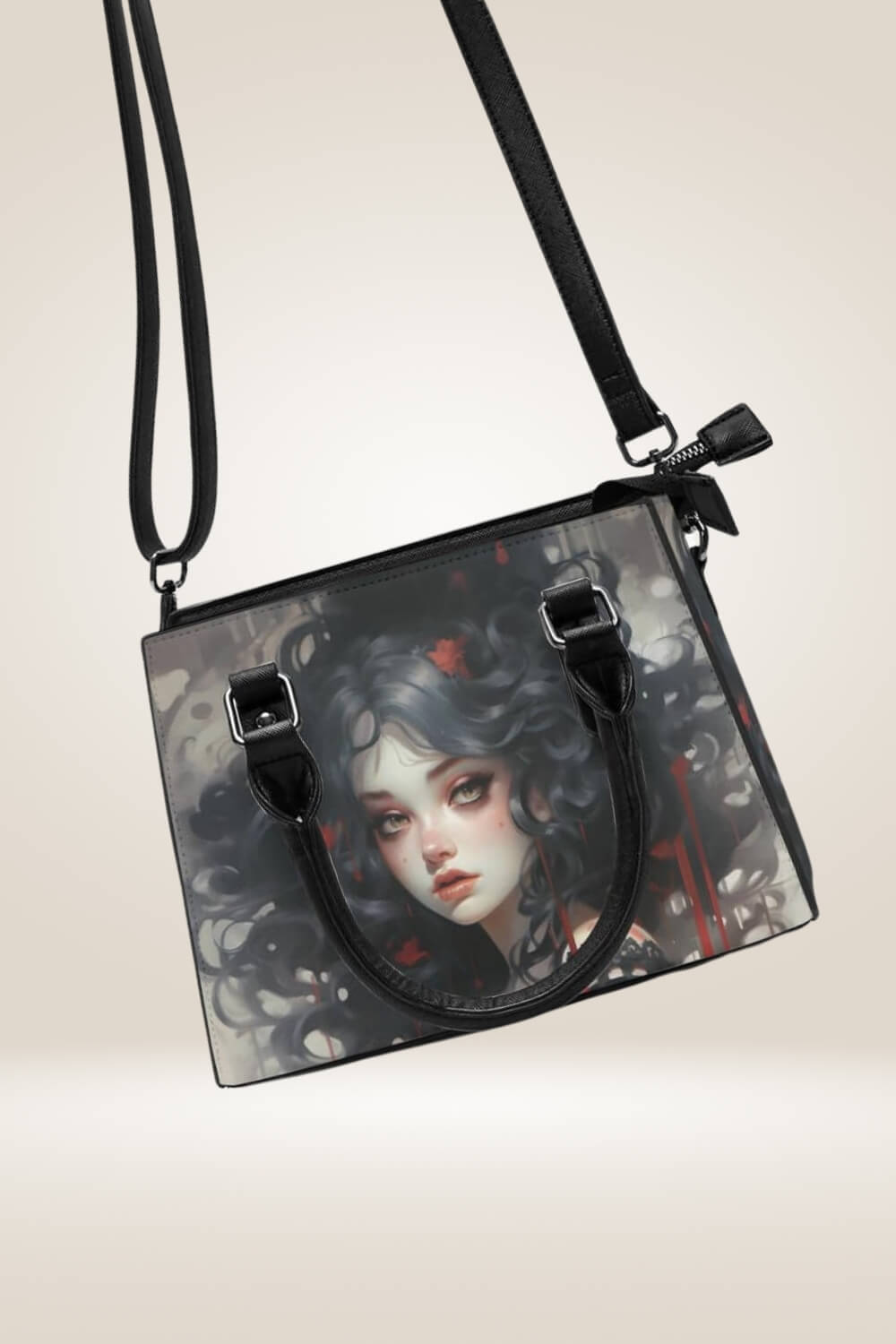 Manga Girl Black Satchel Bag - TGC Boutique - Satchel Handbag