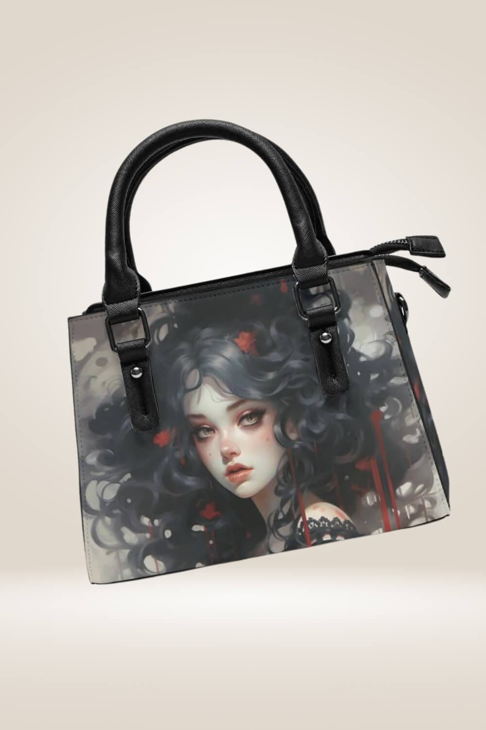 Manga Girl Black Satchel Bag - TGC Boutique - Satchel Handbag