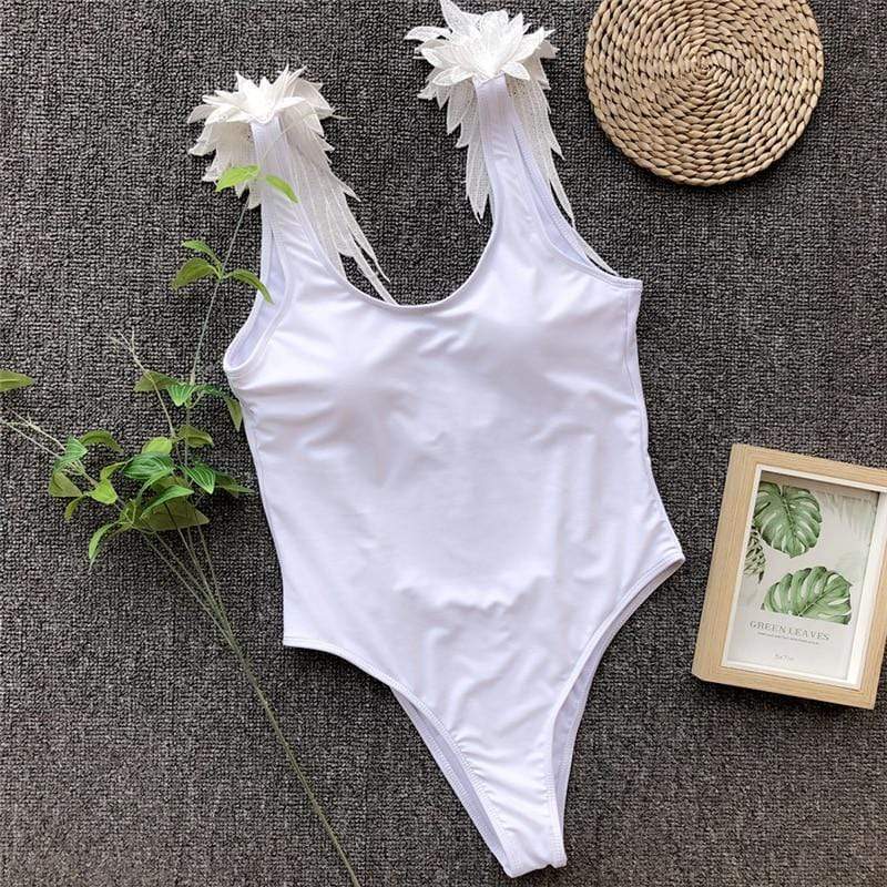 Mommy And Me Swimsuits In White - TGC Boutique - Mom and Daughter Swimsuit