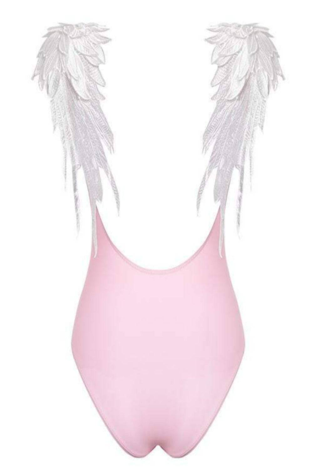 Mommy And Me Swimsuits With Angel Wings - Pink - TGC Boutique - Mom and Daughter Swimsuit