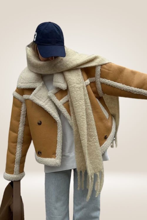 Mustard Mellow Shearling Winter Jacket - TGC Boutique - Bomber Jacket