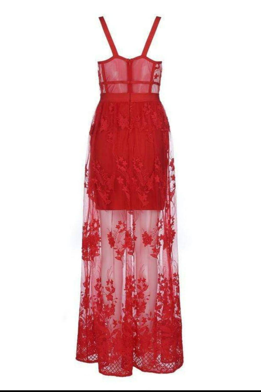 My Moment To Shine Red Lace Corset Dress - TGC Boutique - Red Bodycon Dress
