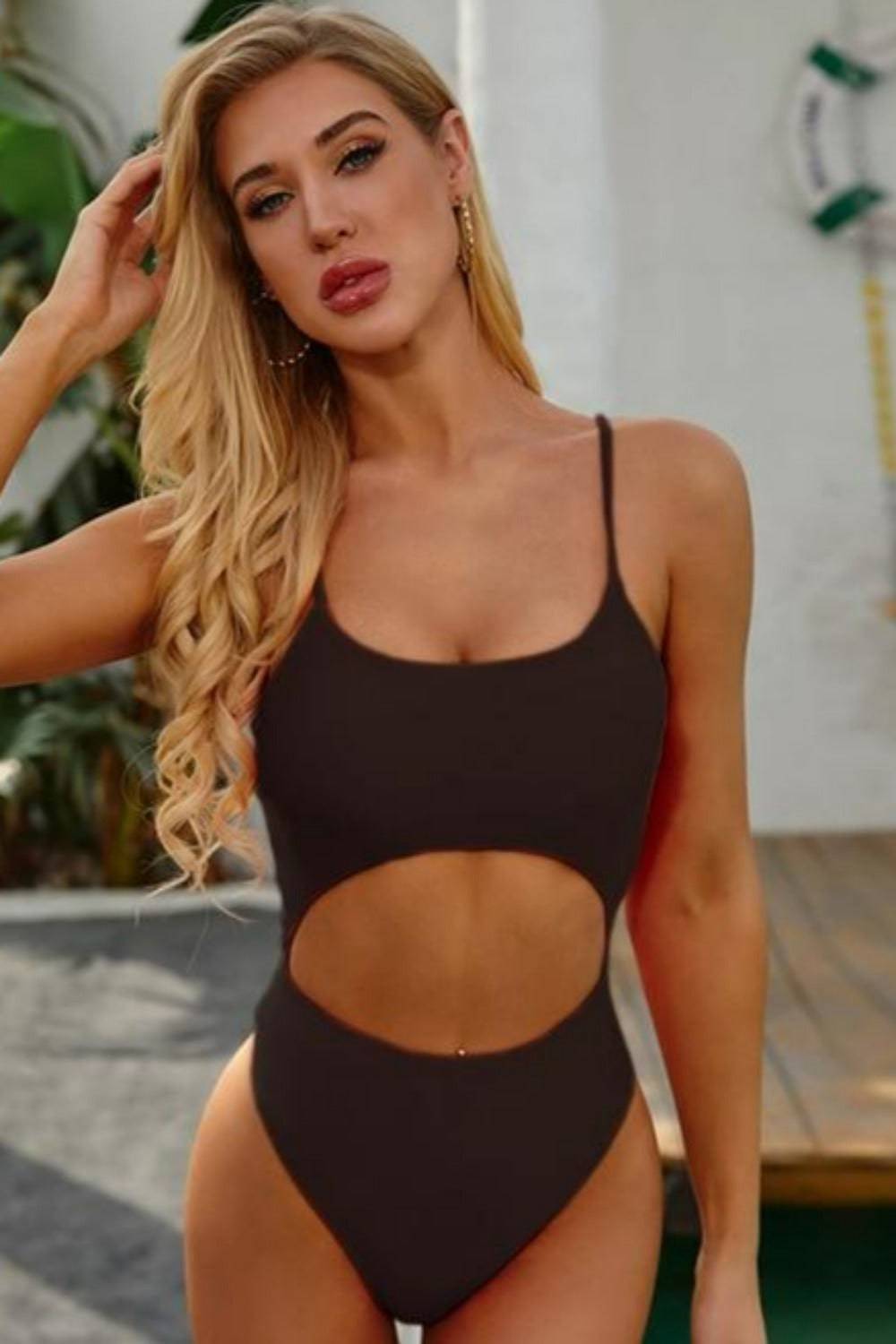Neon Cut Out High Waisted One Piece Swimsuit - TGC Boutique - Neon Swimsuit