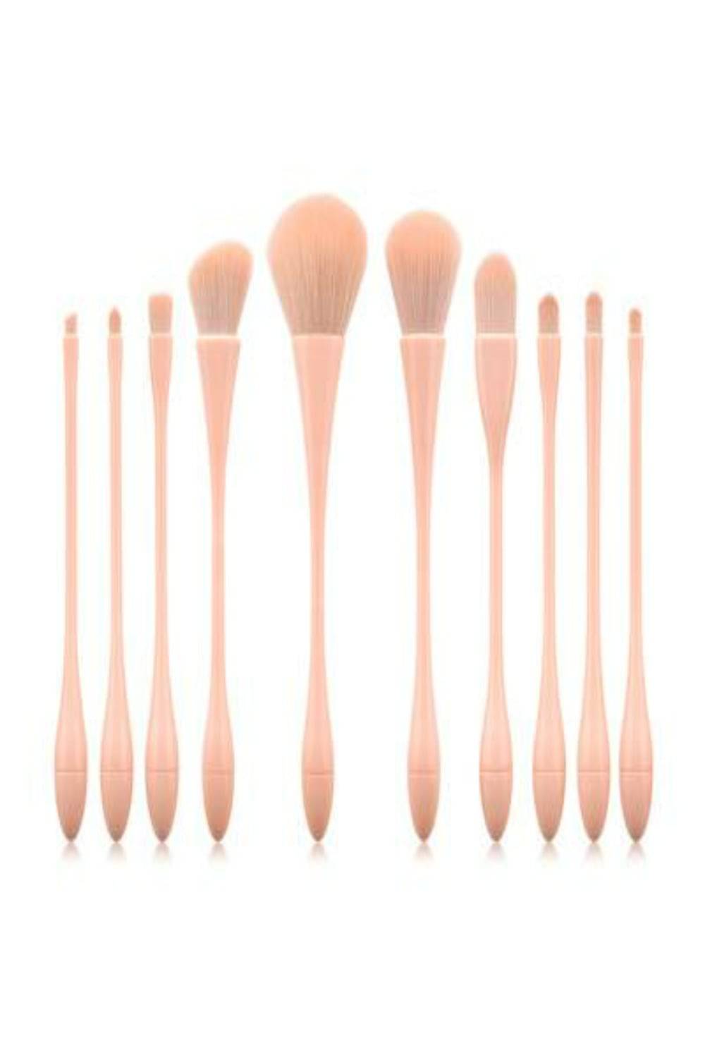 Nude Pink Makeup Brushes Set - 10 Pcs - TGC Boutique - Makeup Brush Set