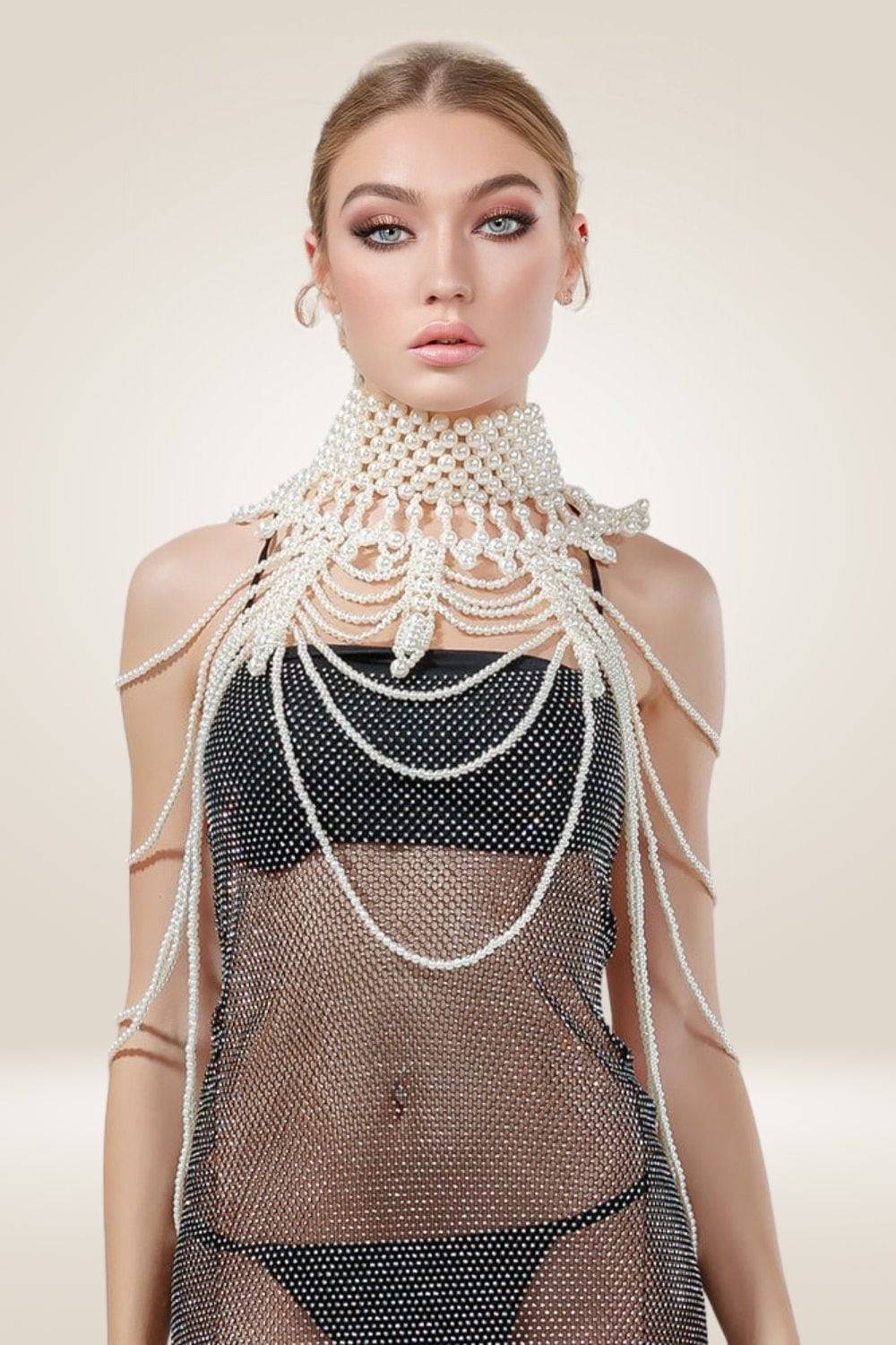 Pearl Body Chain Choker Layered Necklaces - TGC Boutique - Body Necklace