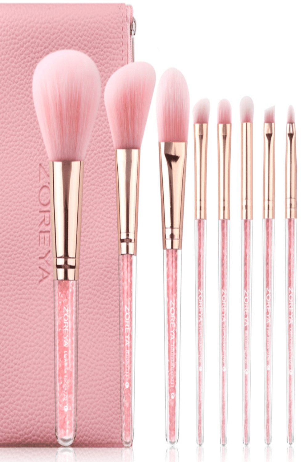 Pink Crystal Makeup Brushes Set - 8 Pack - TGC Boutique - Makeup Brush Set