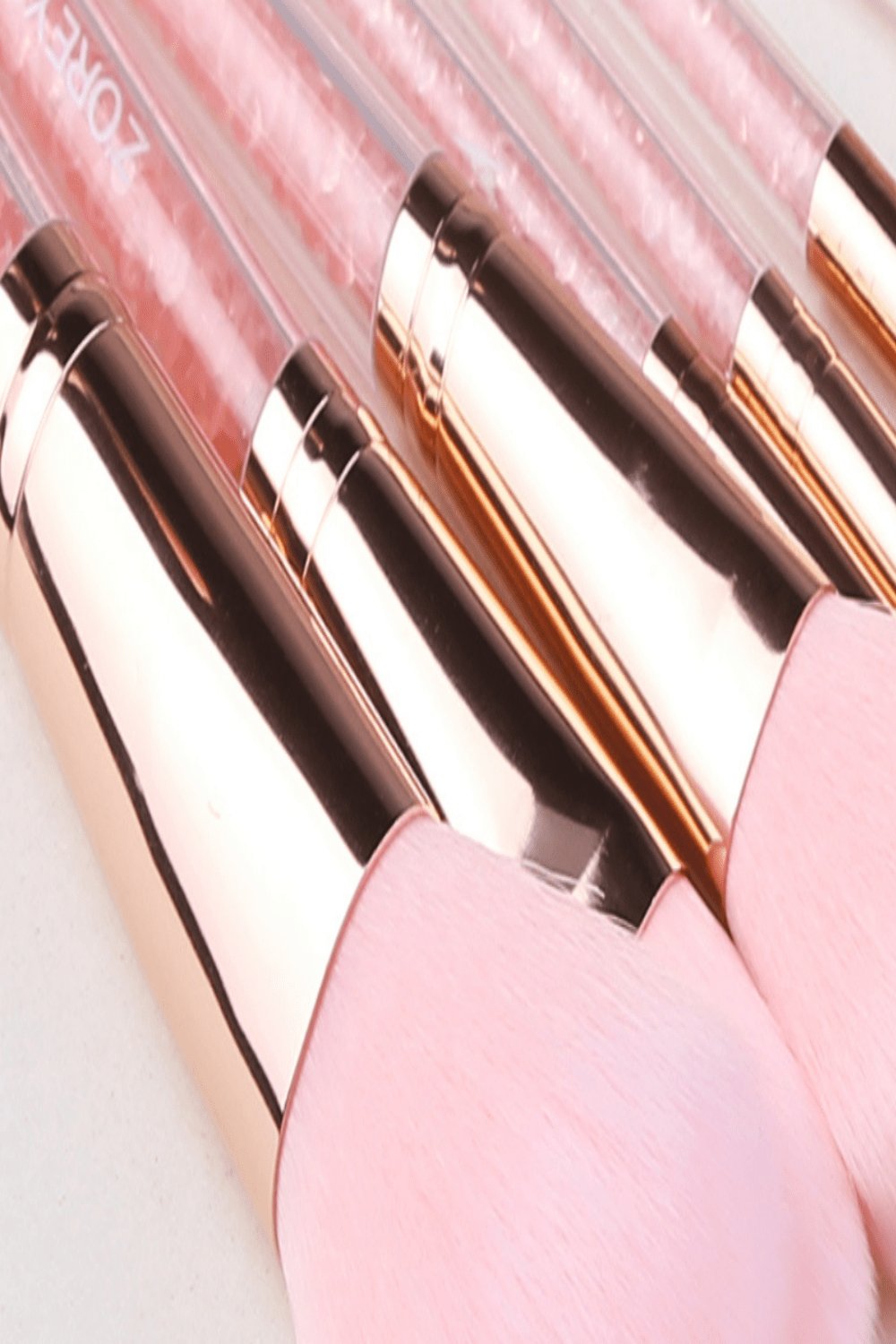 Pink Crystal Makeup Brushes Set - 8 Pack - TGC Boutique - Makeup Brush Set