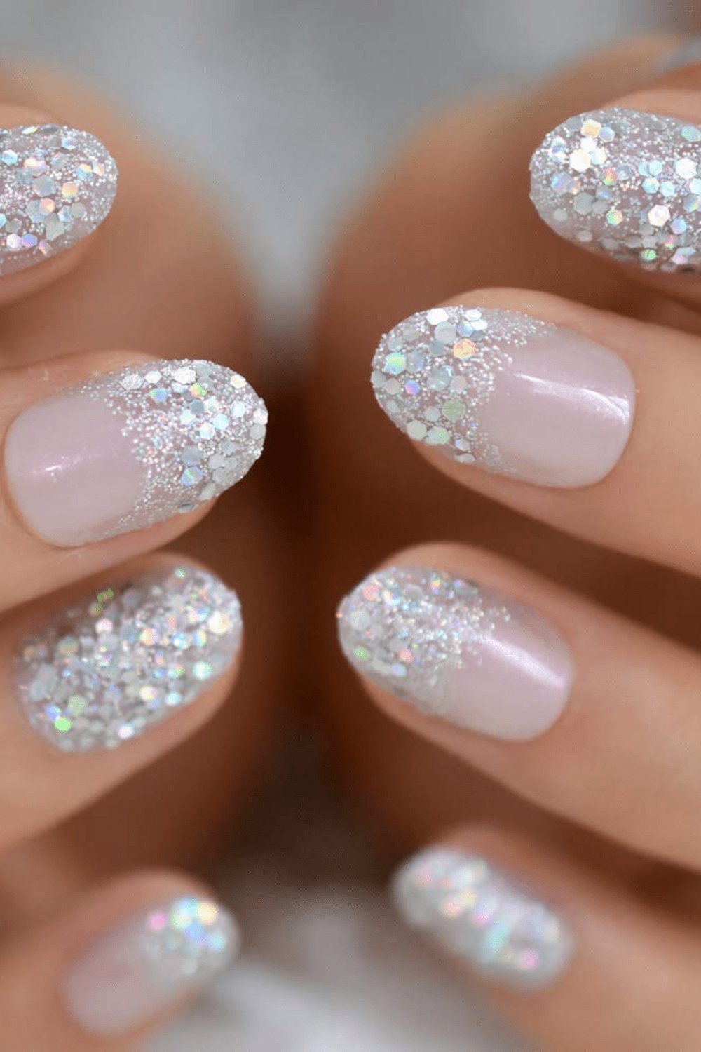 Pink Glitter Oval Tip Nails with rhinestones Press On Nail Kit - TGC Boutique - Press On Nails