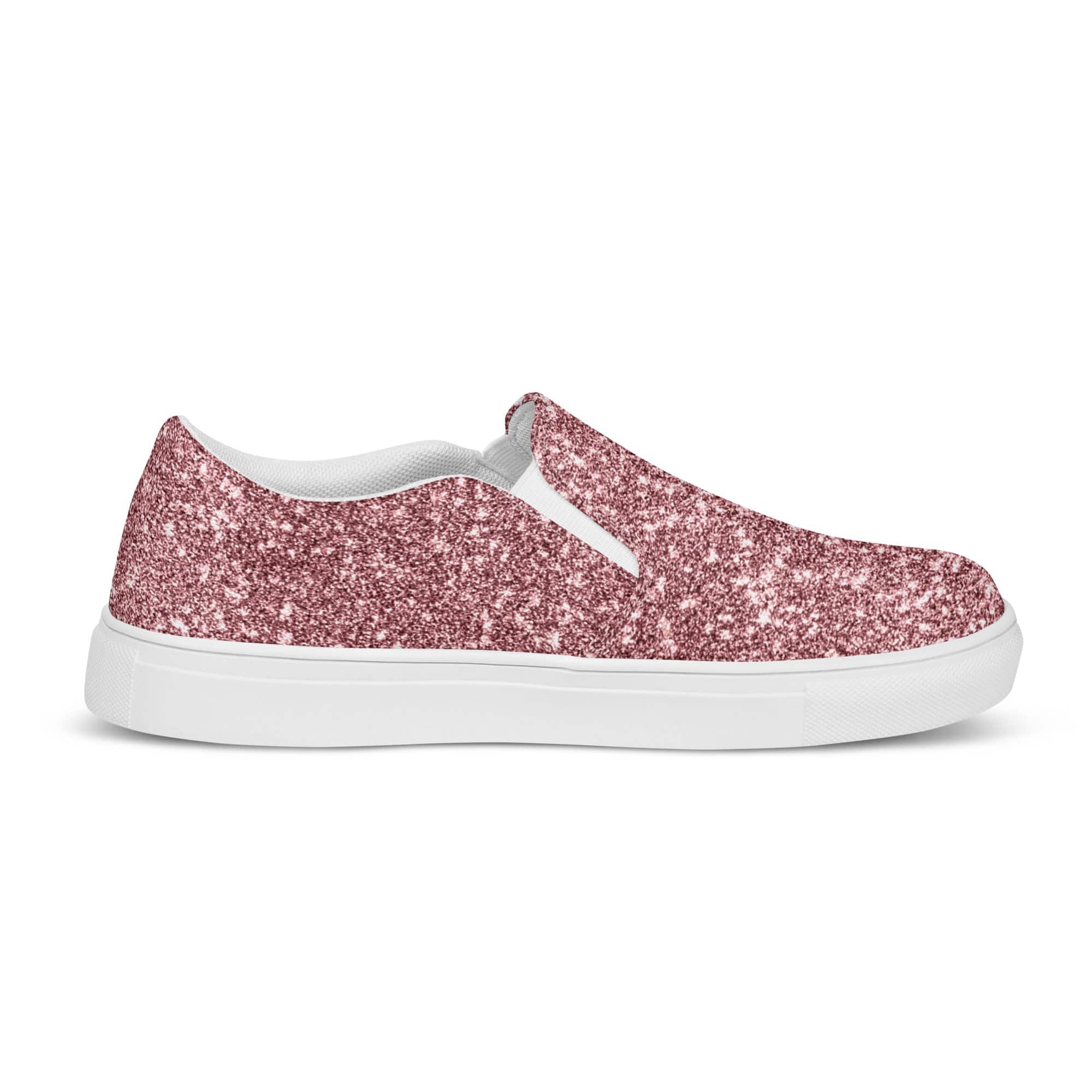 Pink Glitter Print Slip On Canvas Shoes - TGC Boutique - Canvas Shoes