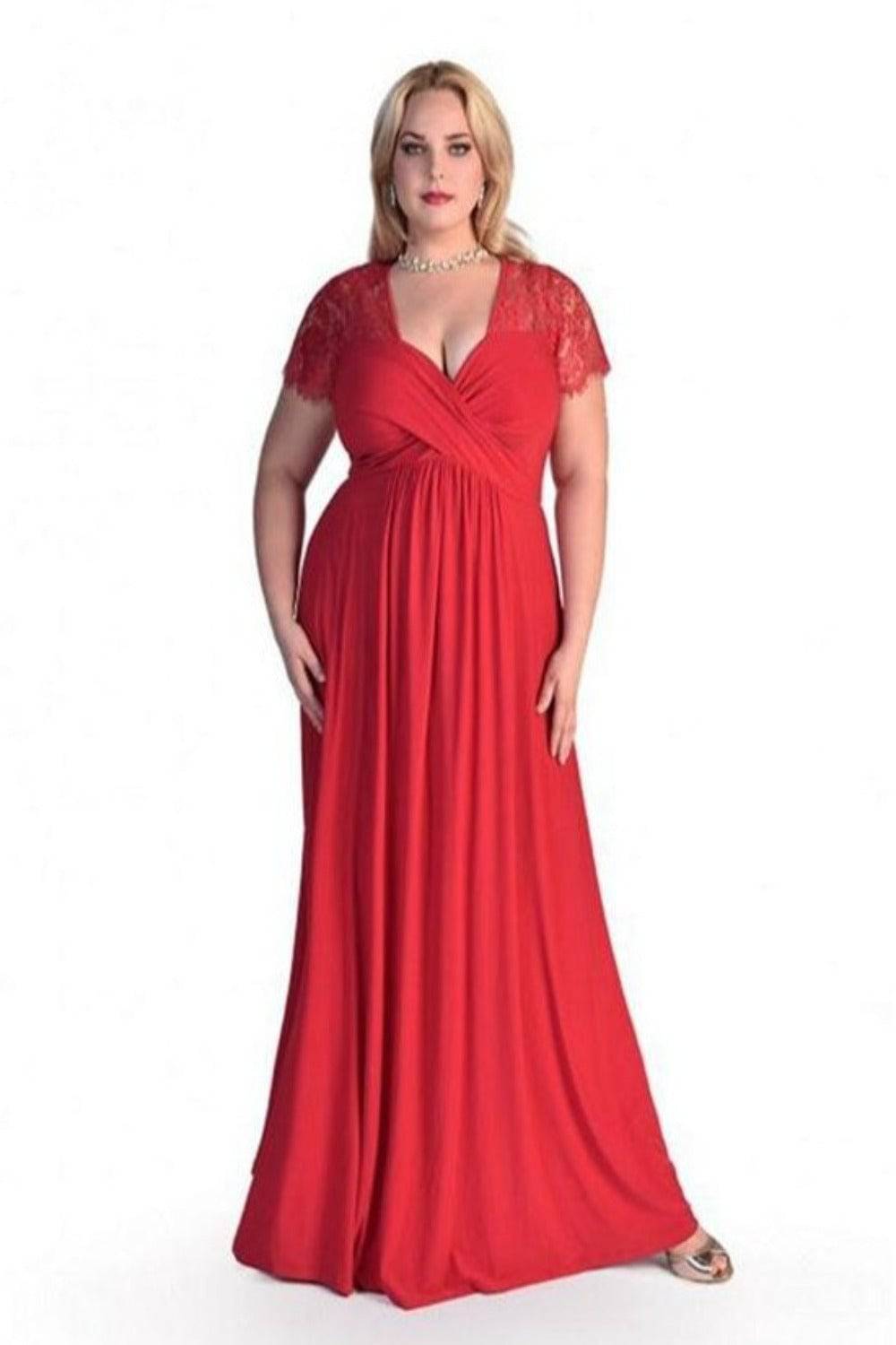 Plus Size Floral Lace Maxi Dress - TGC Boutique - Long Dress