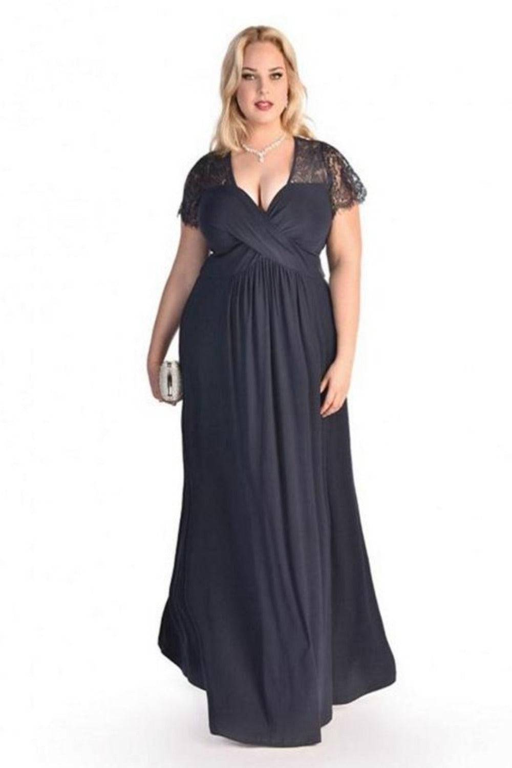 Plus Size Floral Lace Maxi Dress - TGC Boutique - Long Dress