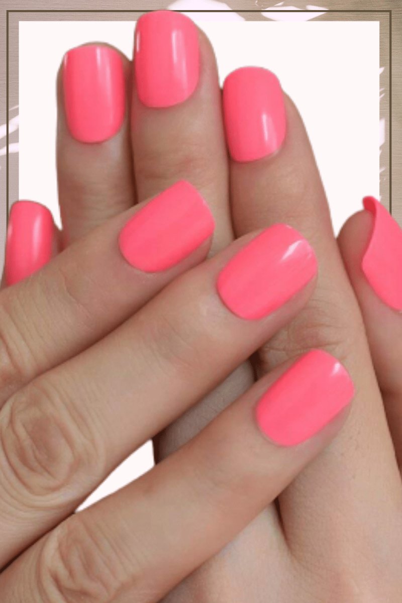 Press On Nails Bright Pink Glossy Square Nail Kit - TGC Boutique - Press On Nails