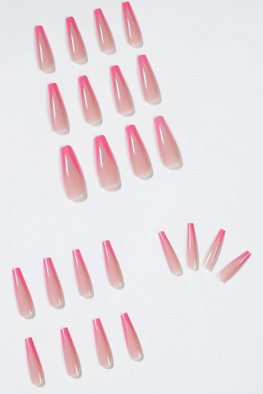 Press On Nails Matte Coffin French Tip Nail Kit - TGC Boutique - Press On Nails