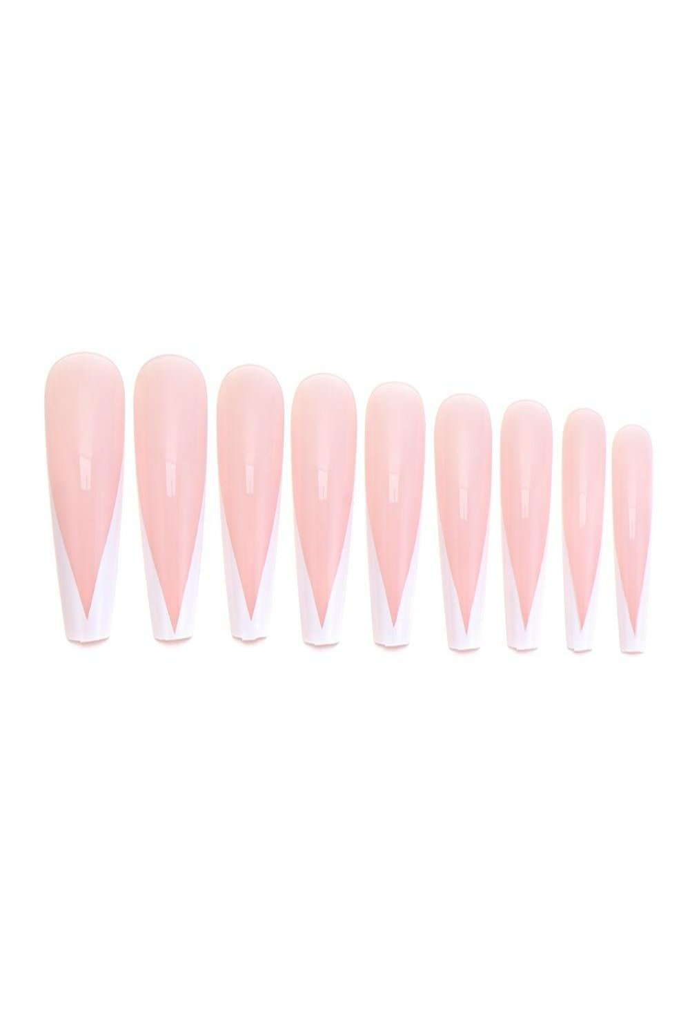 Press On Nails Matte Coffin French Tip Nail Kit - TGC Boutique - Press On Nails