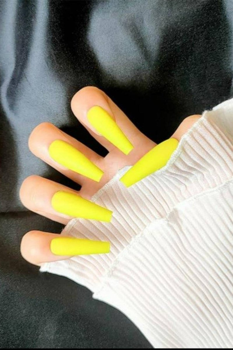 Press On Nails Matte Manicure Polish Coffin Tip Nail Kit - TGC Boutique - Press On Nails