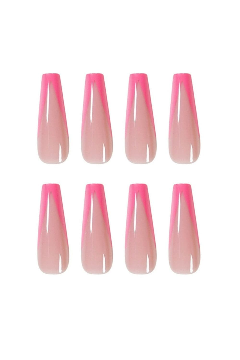 Press On Nails Matte OR Glossy French Tip Coffin Nail Kit - TGC Boutique - Press On Nails