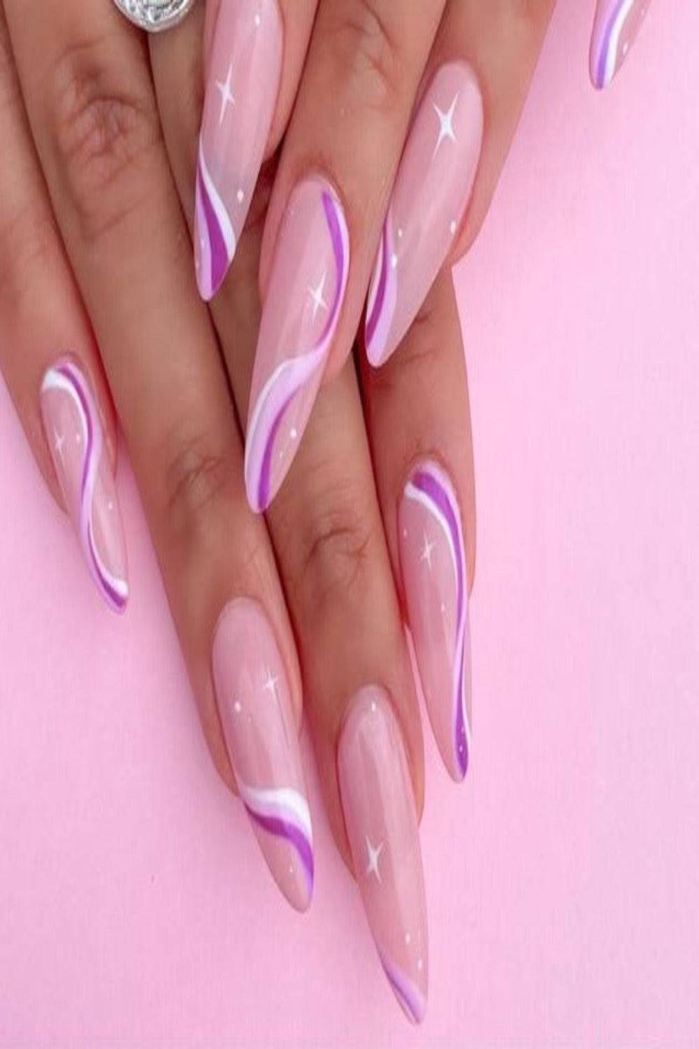 Press On Nails Neon Glossy French Tip Matte Coffin Manicure Nail Kit - TGC Boutique - Press On Nails